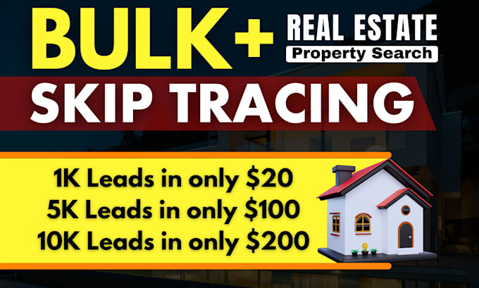 Gig Preview - Do skip tracing for real estate, bulk skip tracing and llc skip tracing