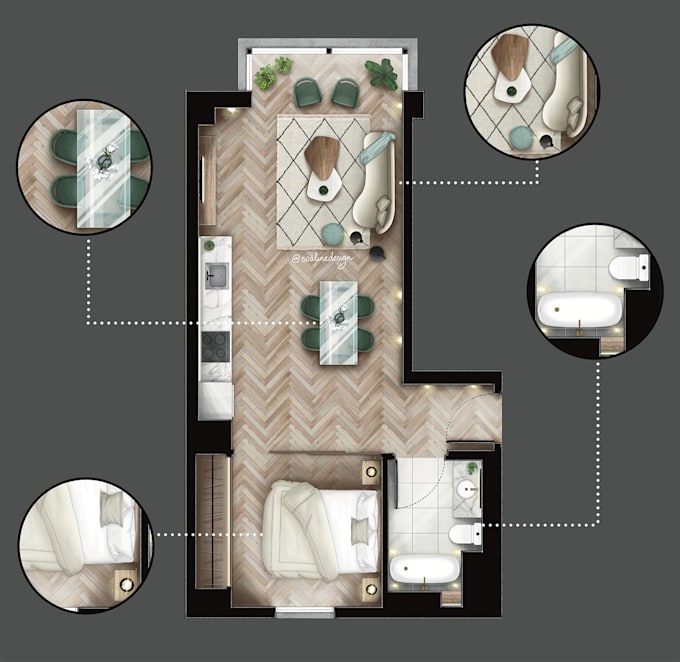 Gig Preview - Draw architectural floor plan and 2d rendering