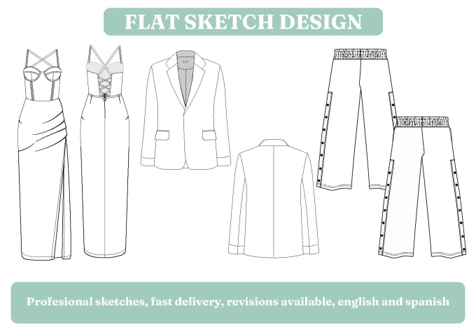 Gig Preview - Create flat sketches for your fashion design