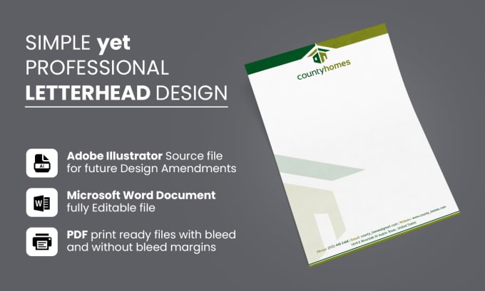 Gig Preview - Design aesthetic and modern business letterhead