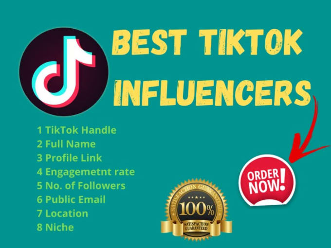 Gig Preview - Find top tiktok influencer list for tik tok influencer marketing