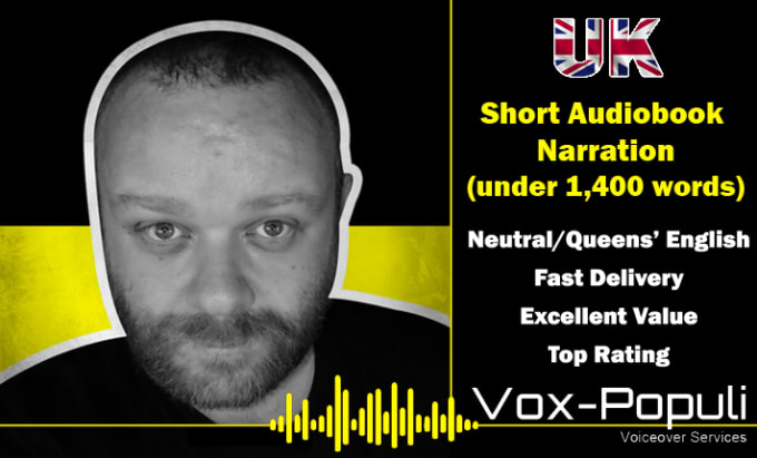 Gig Preview - Narrate your short audiobook and include commercial rights