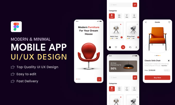 Gig Preview - Do mobile app design and UI UX design with figma  website for app store design