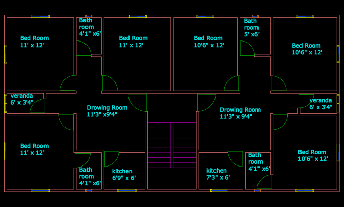 Gig Preview - Design interior 2d floor plans in autocad