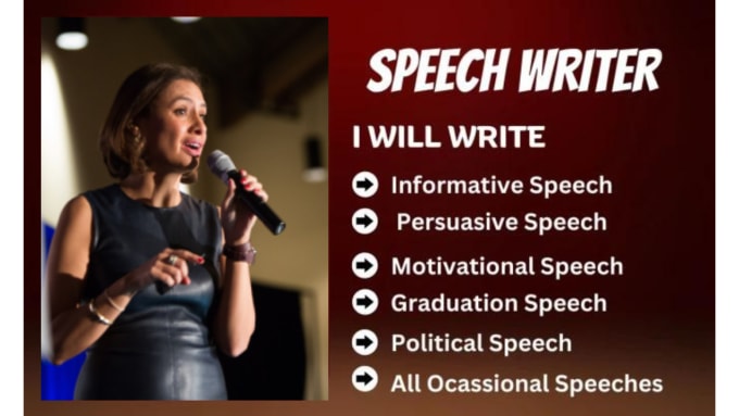 Gig Preview - Write persuasive, informative, and motivational speech