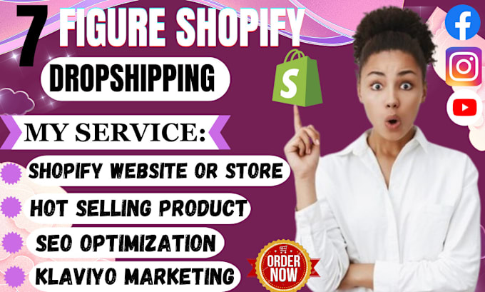 Gig Preview - Build 45 winning products, shopify dropshipping store, shopify website