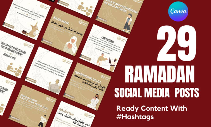 Gig Preview - Share ready 29 social media designs for ramadan, instagram canva templates