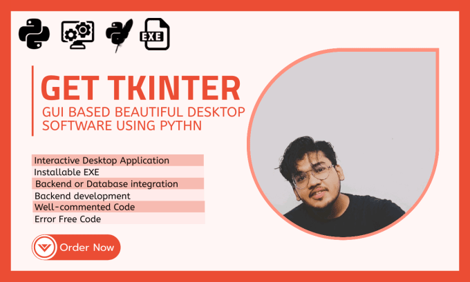 Gig Preview - Make custom desktop application with modern UI using tkinter, pyqt5