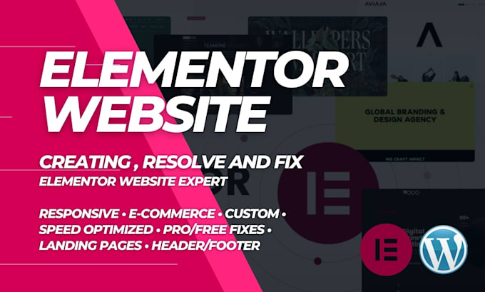 Gig Preview - Create an elementor website and fix elementor issues