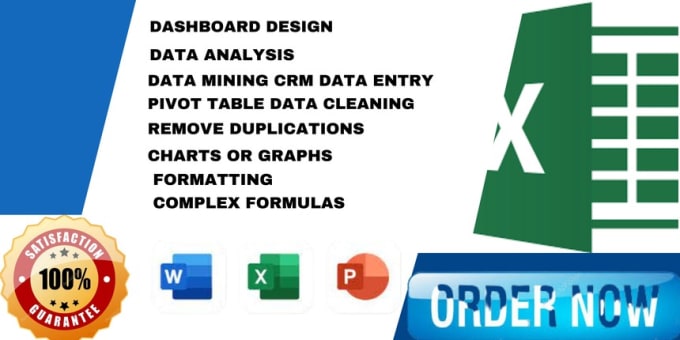 Gig Preview - Do dashboard designing, visualization, formatting and data cleaning in excel