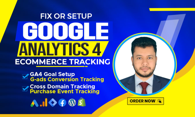 Gig Preview - Setup google analytics 4, ga4 server side tracking, ga4 ecommerce tracking