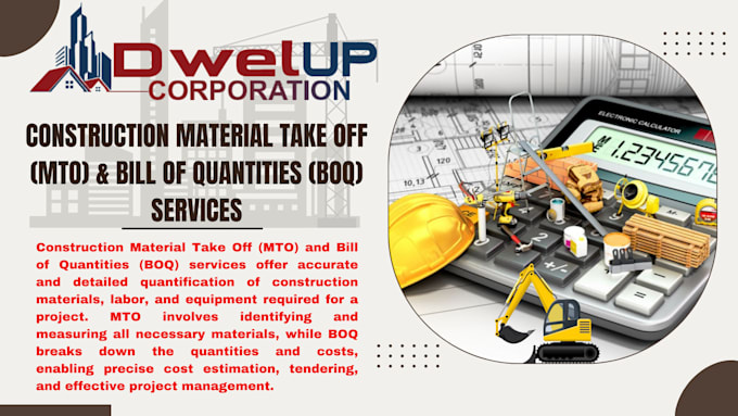 Gig Preview - Do complete construction cost estimation with quantity and material takeoff