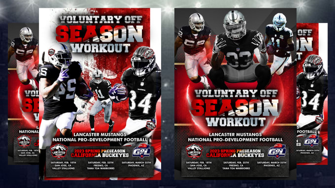 Gig Preview - Design eye catching football sports flyer and football sports  poster