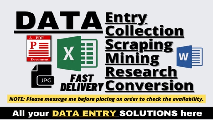 Gig Preview - Do data entry web research ms excel product upload as a VA