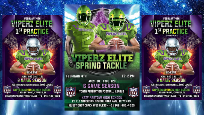 Gig Preview - Design stunning football sports flyer or sports poster