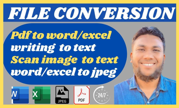 Gig Preview - Do any file conversion retype pdf and convert pdf to word for premium quality