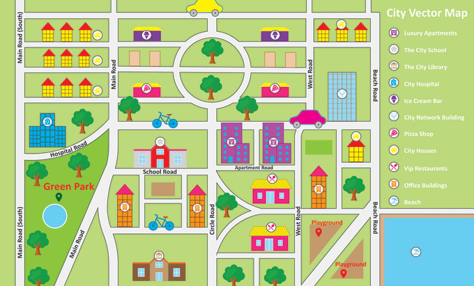 Gig Preview - Design a professional vector map illustrations