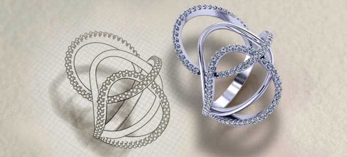 Gig Preview - Make jewelry cad design with 3d photorealistic rendering