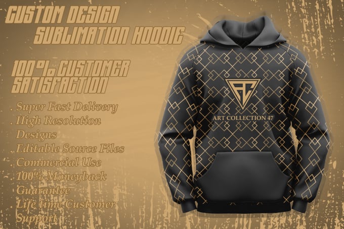 Gig Preview - Do all over sublimation hoodie, tshirt and sweatshirt design