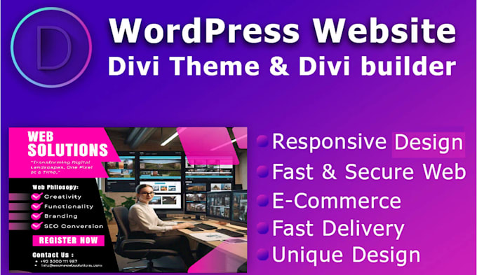 Gig Preview - Make custom divi website to showcase your business