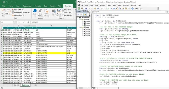 Gig Preview - Do data mining and web scraping using excel vba