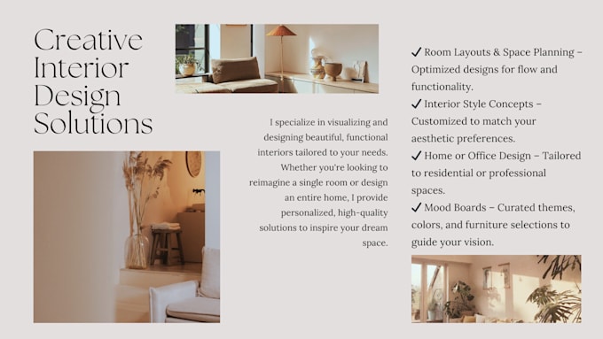 Gig Preview - Create detailed interior design moodboards for your space