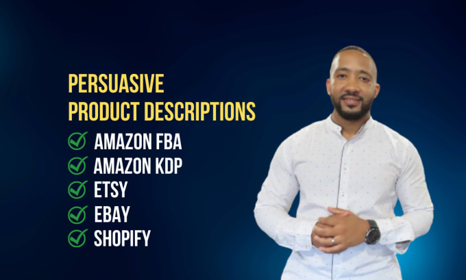 Gig Preview - Write amazon, etsy, shopify and ebay product descriptions that are SEO optimized