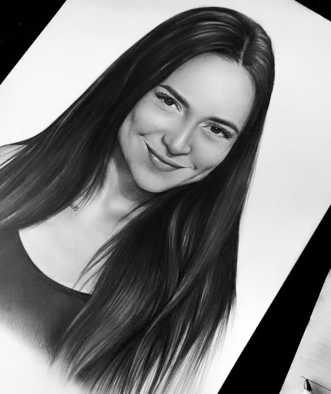 Bestseller - custom realistic pencil portrait from photo