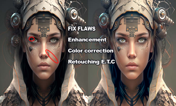 Gig Preview - Edit, fix flaws, enhance ai art, and photo editing