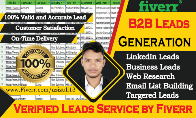 Gig Preview - Do targeted b2b linkedin lead generation email list building