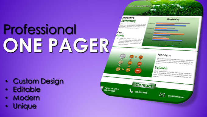 Gig Preview - Create a custom one pager design for your business or event