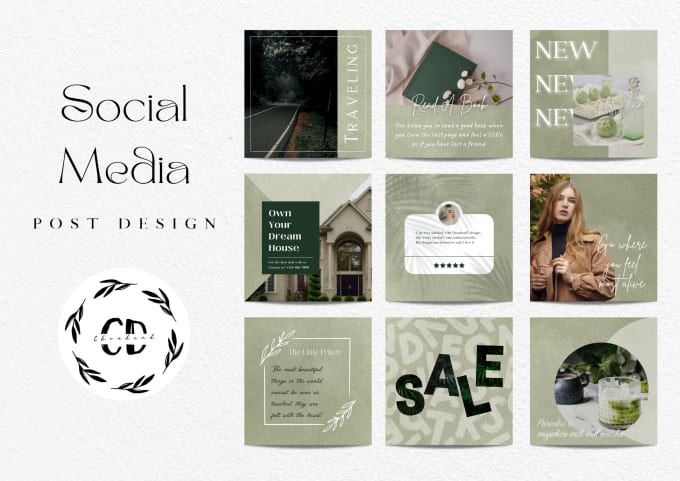 Gig Preview - Design aesthetics social media posts, instagram templates for you