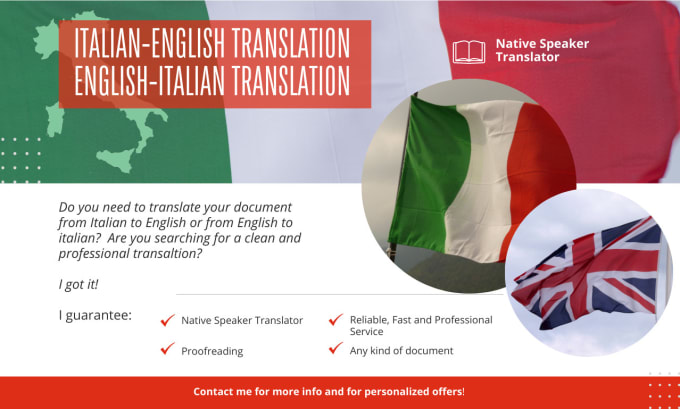 Gig Preview - Translate your document from english to italian