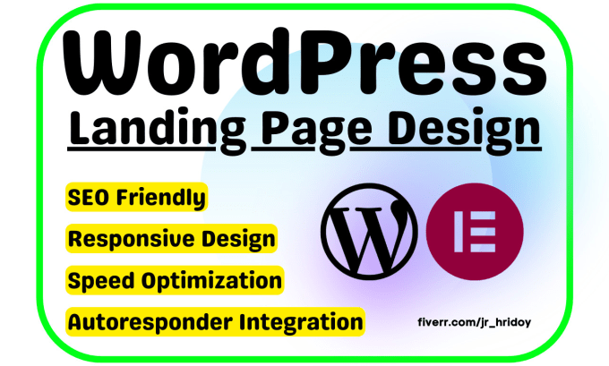 Gig Preview - Design responsive wordpress landing page or one page website by elementor pro