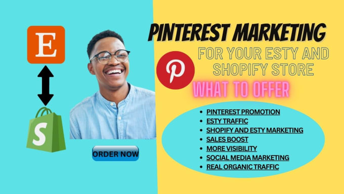 Gig Preview - Do pinterest promotion for esty store shopify website esty listing esty traffic