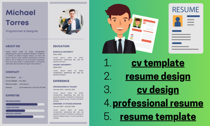 Gig Preview - Make professional resume design and CV template