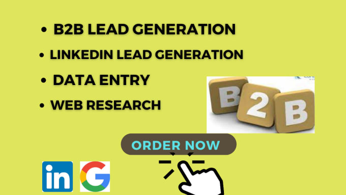 Gig Preview - Do b2b lead generation, linkedin lead generation, data entry and web research