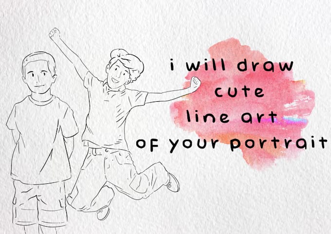 Gig Preview - Draw cute simple line art of your portrait