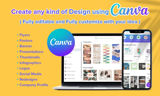 Gig Preview - Design any kind of design using canva pro