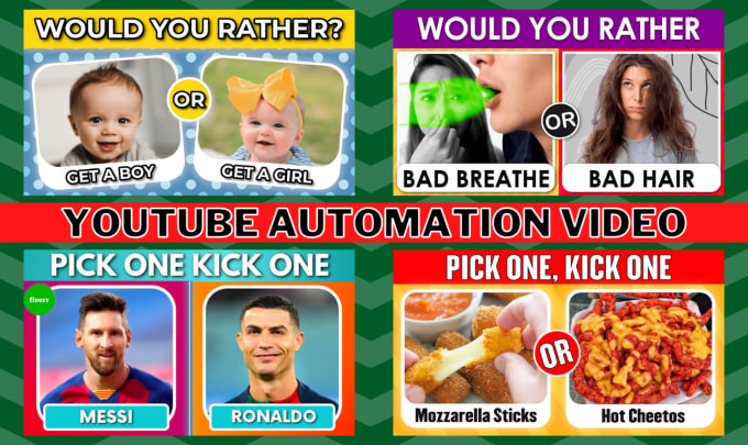 Gig Preview - Create a youtube automation video like would you rather