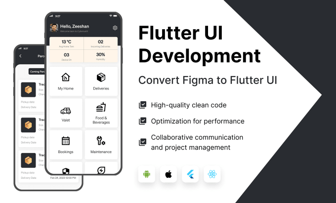 Gig Preview - Develop flutter UI for both android and ios covert figma to flutter UI