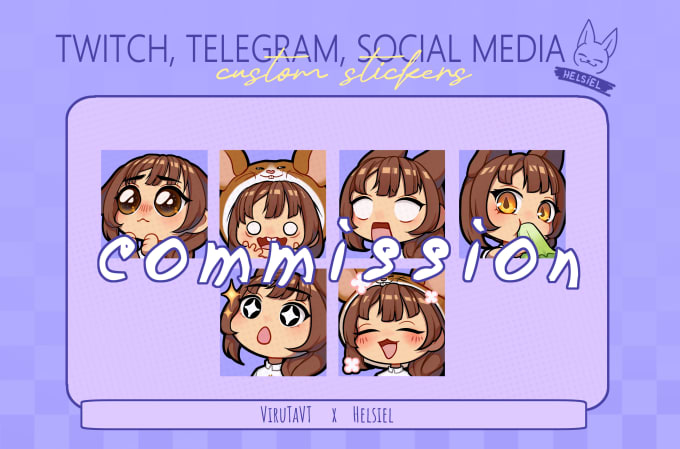 Gig Preview - Create custom anime sticker or twitch emotes or sub badges