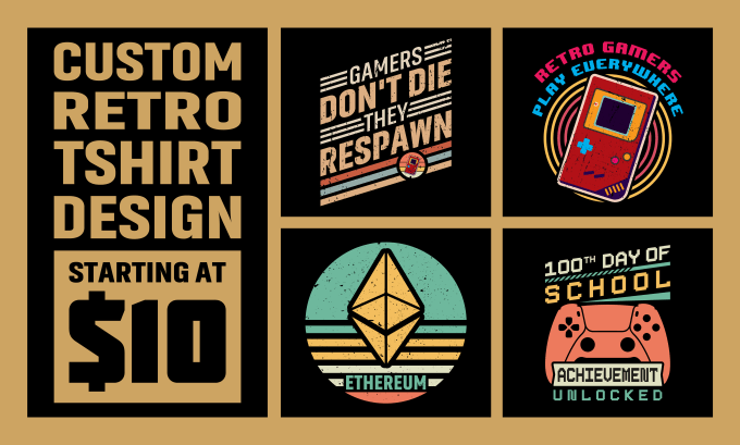 Gig Preview - Make custom retro tshirt design