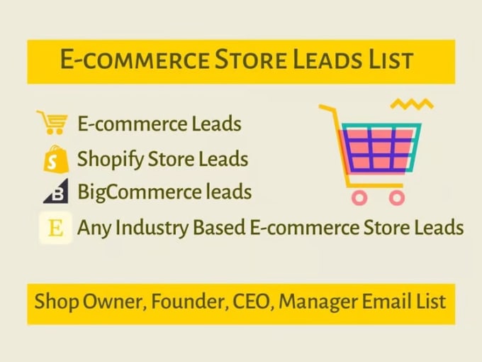 Gig Preview - Verified ecommerce leads, shopify store owners, or decision maker email list