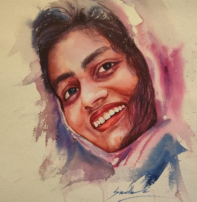 Gig Preview - Paint your portrait in watercolor