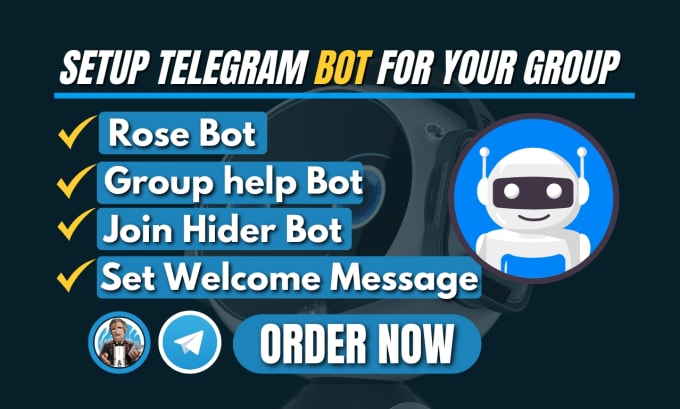 Gig Preview - Create group and setup a professional telegram bot for your crypto group