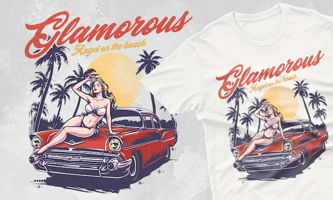 Gig Preview - Create vintage retro illustration design for your tshirt brand and merchandise