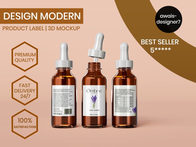 Gig Preview - Design modern product label and 3d mockup