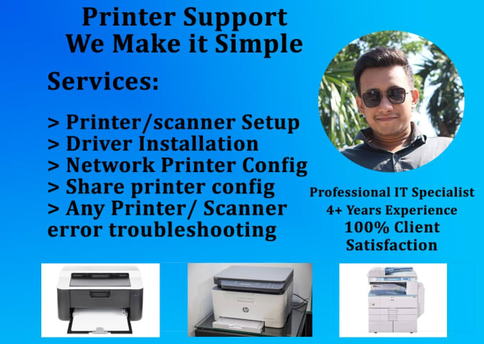 Gig Preview - Install configure printer scanner driver and troubleshoot printer scanner issue