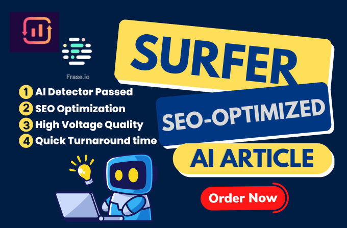 Gig Preview - Write surfer SEO optimized ai generated content with chatgpt